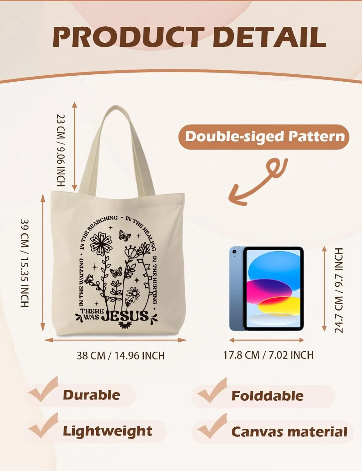 Christian Canvas ote Bag, Christian Bag, Christian Gifts for Women
