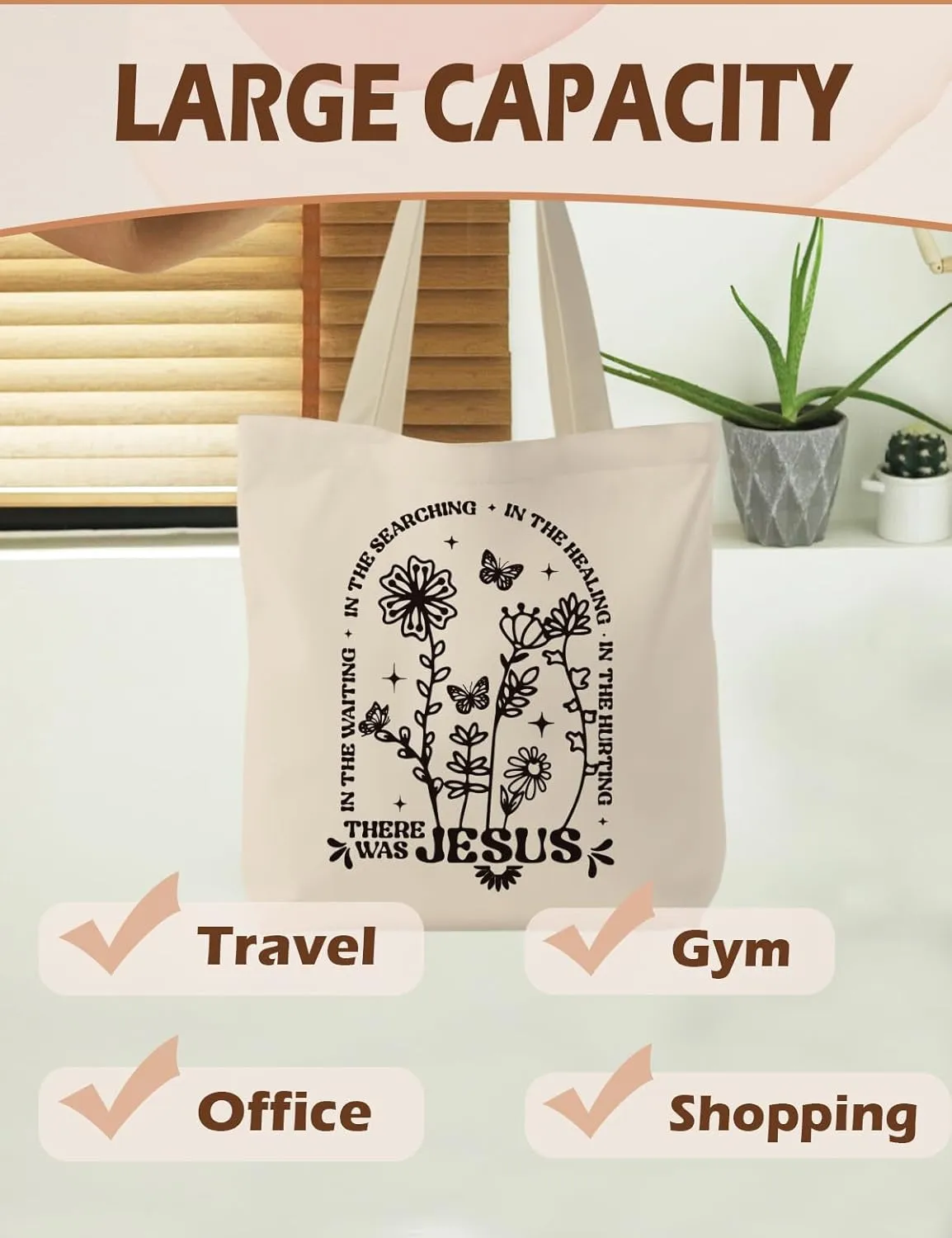 Christian Canvas ote Bag, Christian Bag, Christian Gifts for Women