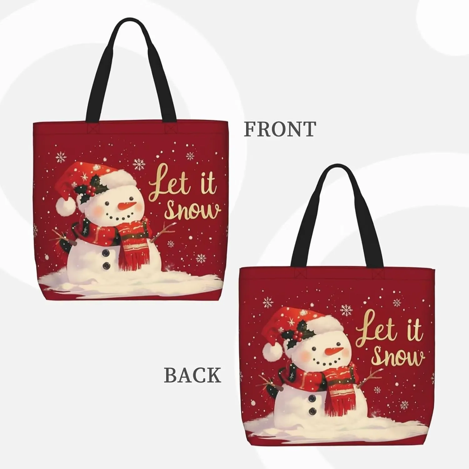 Christmas Tote Women's Travel Bag With Zipper - Large Beach Work Handbag