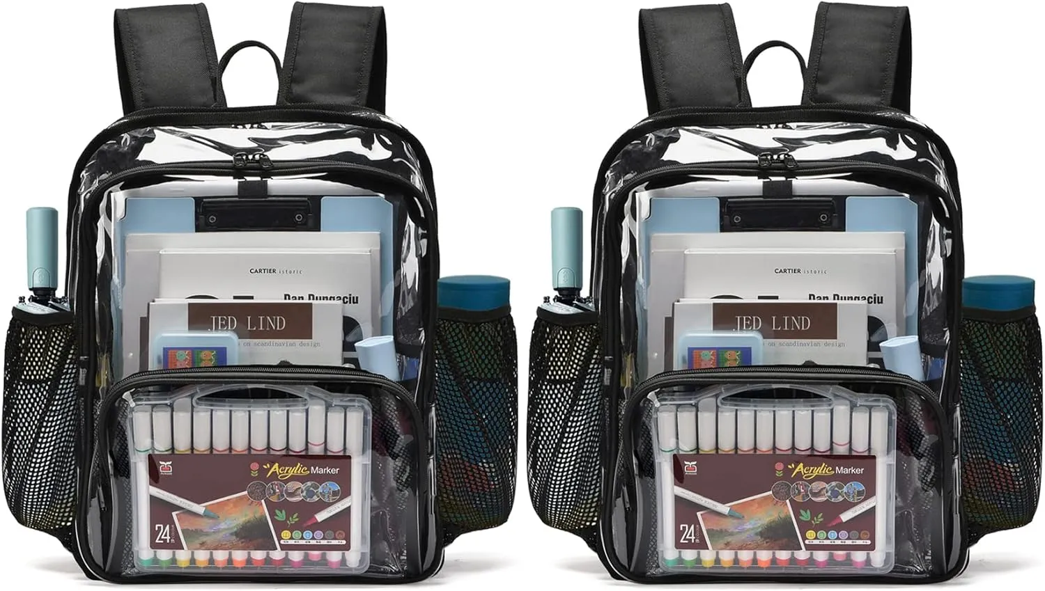 Clear Backpack, Stadium Approved Heavy Duty Waterproof Book Bag for Women Men