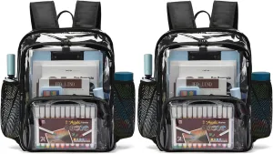 Clear Backpack, Stadium Approved Heavy Duty Waterproof Book Bag for Women Men