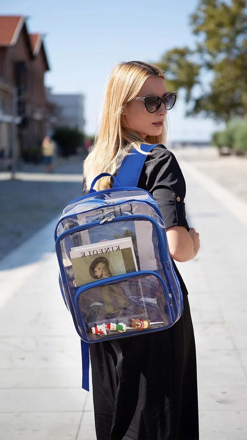 Clear Backpack, Stadium Approved Heavy Duty Waterproof Book Bag for Women Men