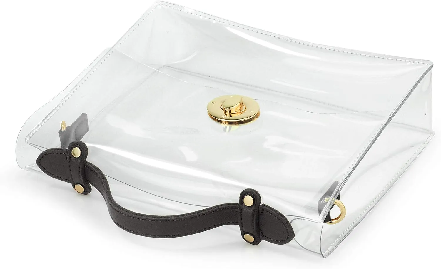 Clear Bag with Turn Lock Closure Women's Cross Body Handbags Stadium Approved