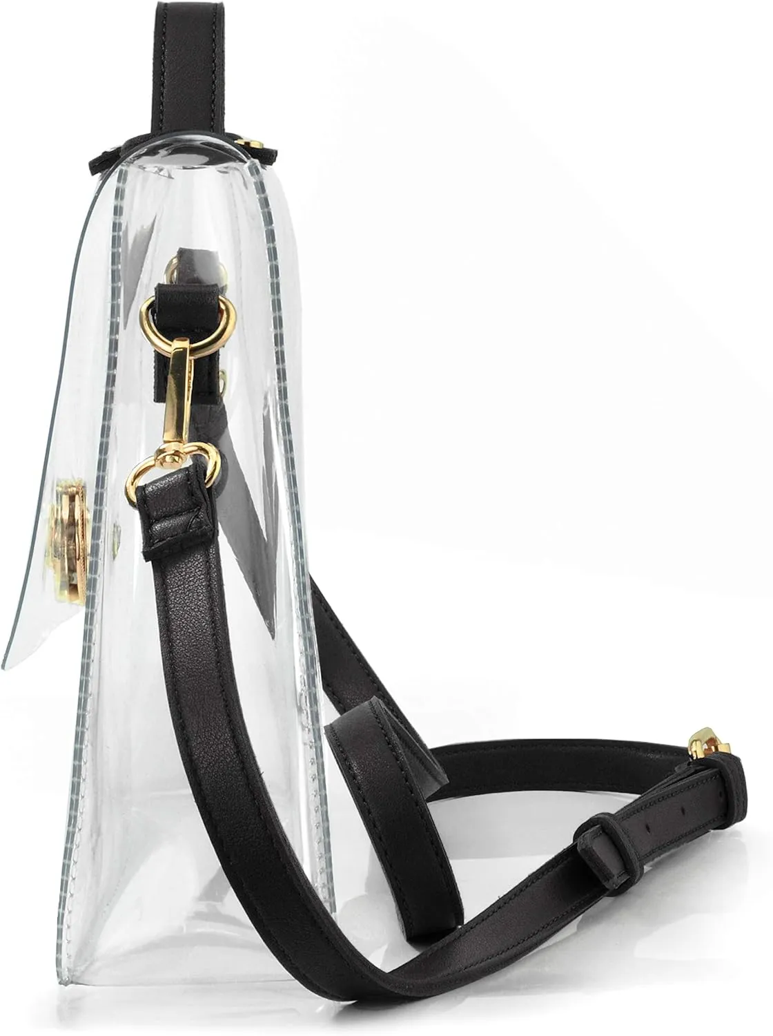 Clear Bag with Turn Lock Closure Women's Cross Body Handbags Stadium Approved