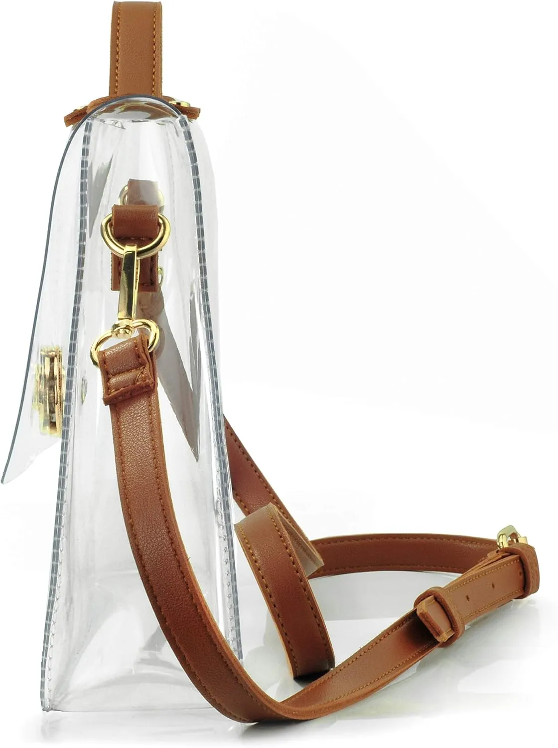 Clear Bag with Turn Lock Closure Women's Cross Body Handbags Stadium Approved