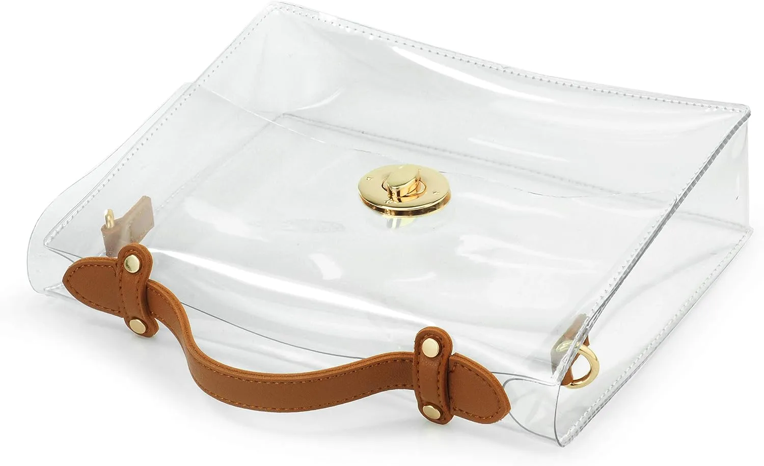 Clear Bag with Turn Lock Closure Women's Cross Body Handbags Stadium Approved