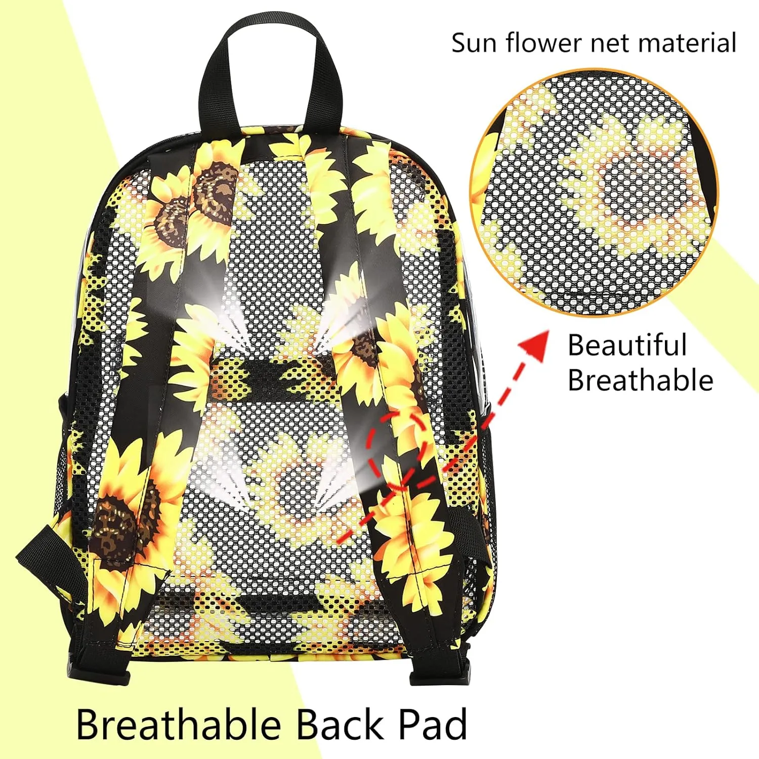 Clear Mini Backpack for Stadium Events 12x12x6 Small Transparent Backpacks Plastic See Through Clear Bag for Concerts Work Festival Security Travel