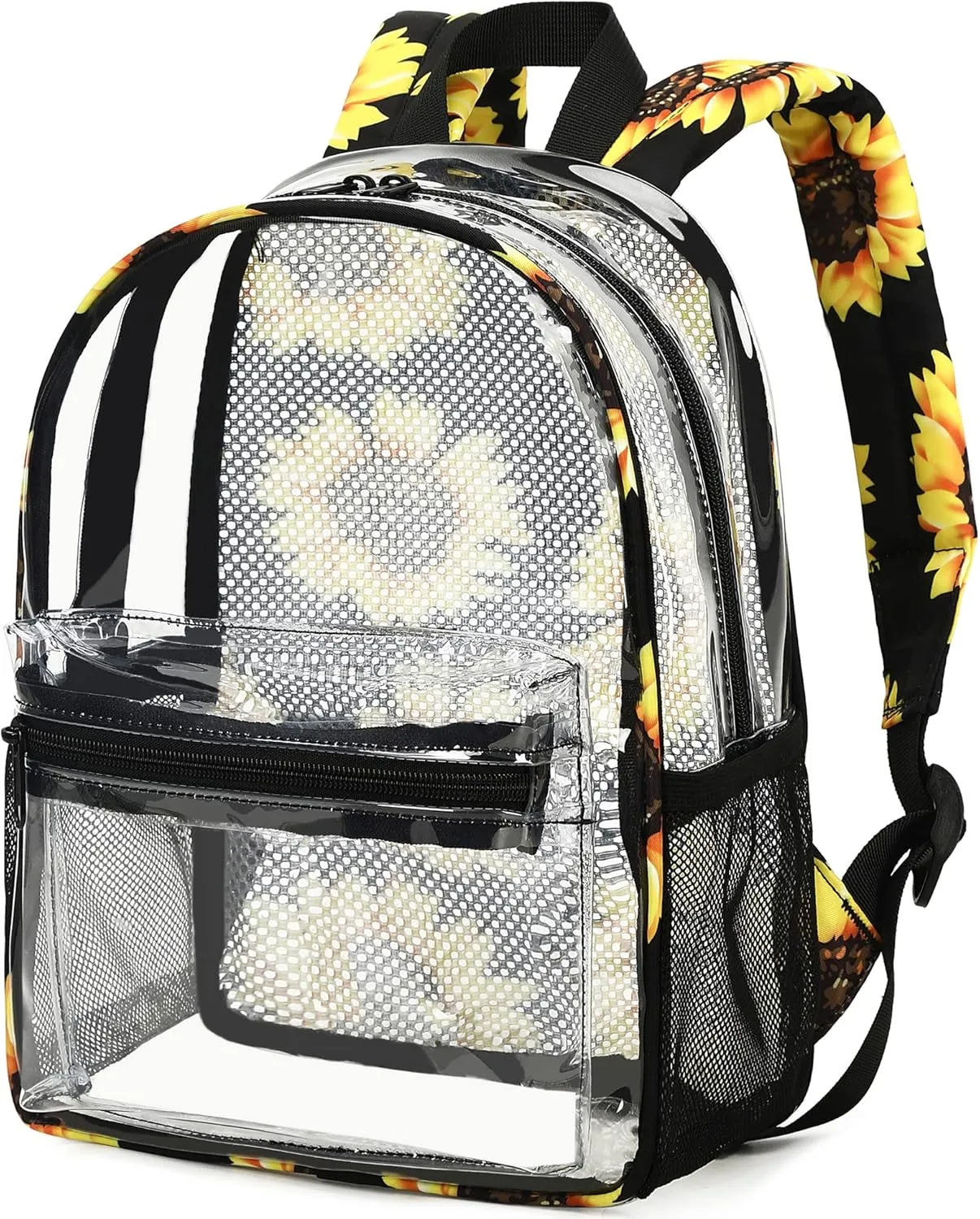 Clear Mini Backpack for Stadium Events 12x12x6 Small Transparent Backpacks Plastic See Through Clear Bag for Concerts Work Festival Security Travel
