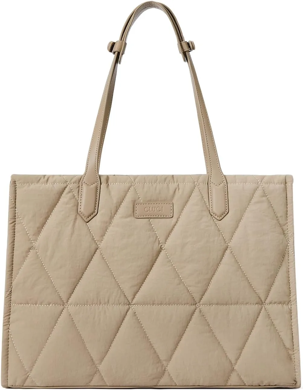 CLUCI Quilted Puffer Tote Bag for Women 15.6 inch Laptop Shoulder Women Briefcase Work Bag for Travel