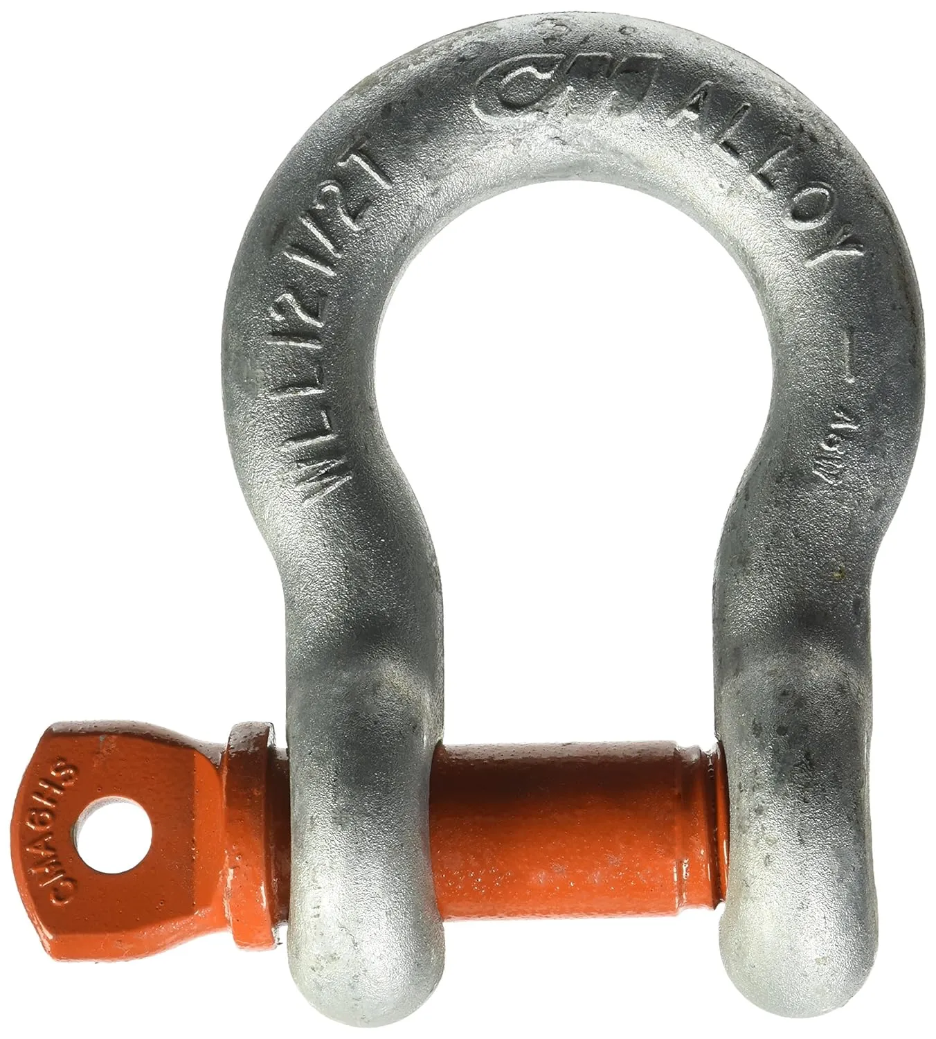 CM M654AG Alloy Anchor Shackle with Galvanized Screw Pin, 12.5 Ton Work Load Limit, 1" Size