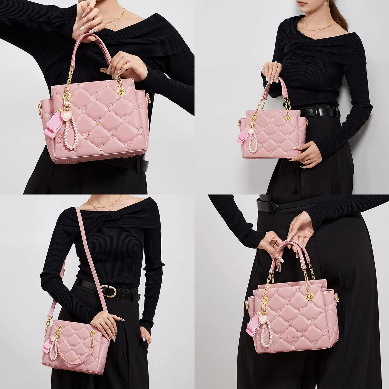 Cnoles Satchel Bag For Women Fashion Leather Handbags and Purses Shoulder Tote Crossbody Top Handle Bags