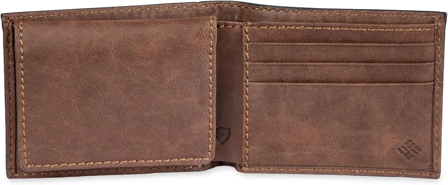 Columbia Men's Everyday Bifold Wallet-Multiple Card Slots, Id Window