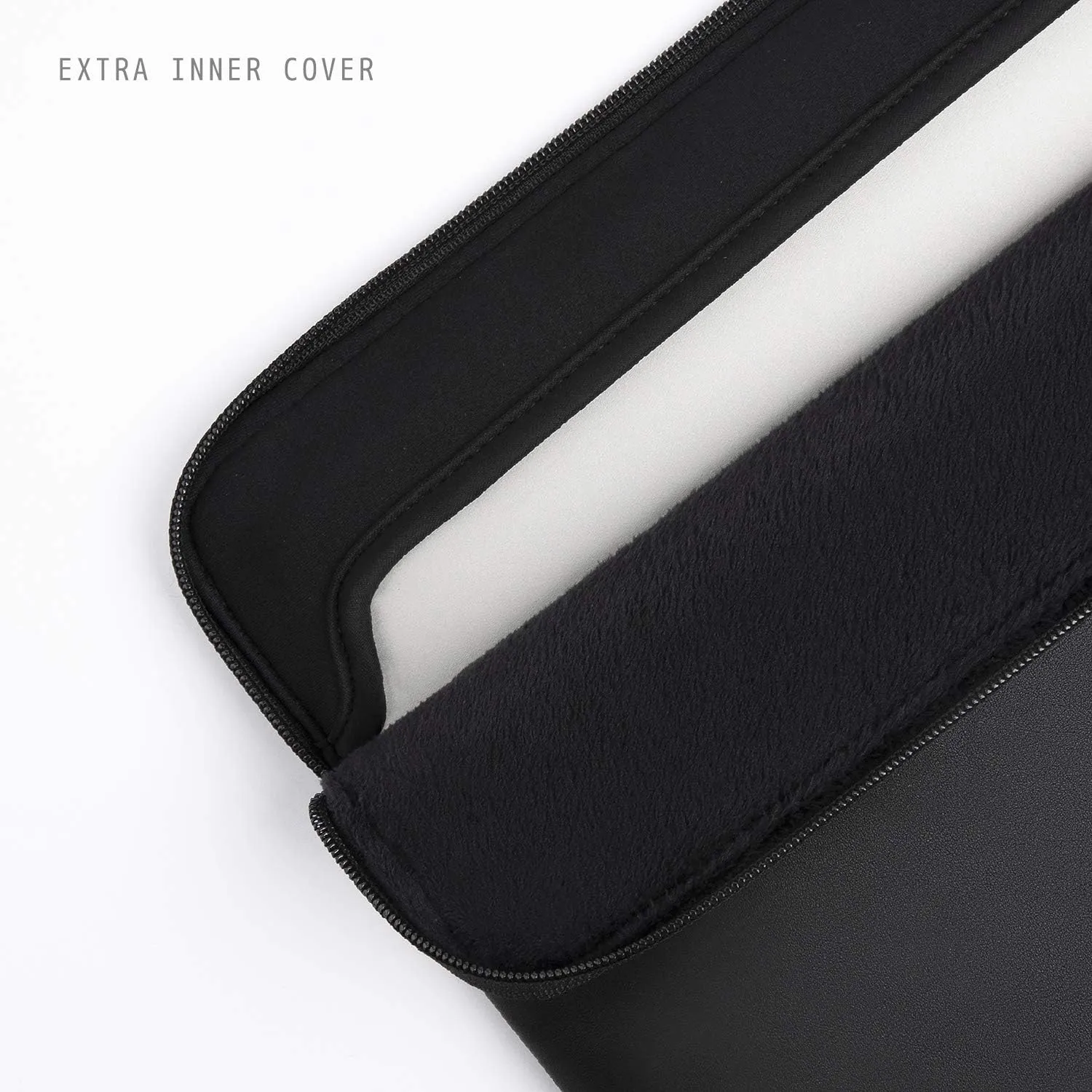 Comfyable Leather Laptop Sleeve with Accessory Pouch Compatible with 16 Inch MacBook Pro M4 2024 & 15 Inch MacBook Air M4 2025 A3241 M3 A3114 (Loose Fit) M2, Black