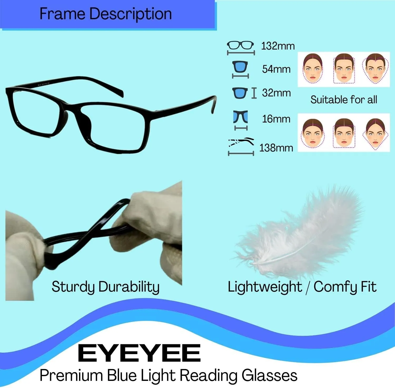 Computer Reading Glasses Blue Light Blocking - Reader Eyeglasses Anti Glare Eye Strain Light Weight for Women Men