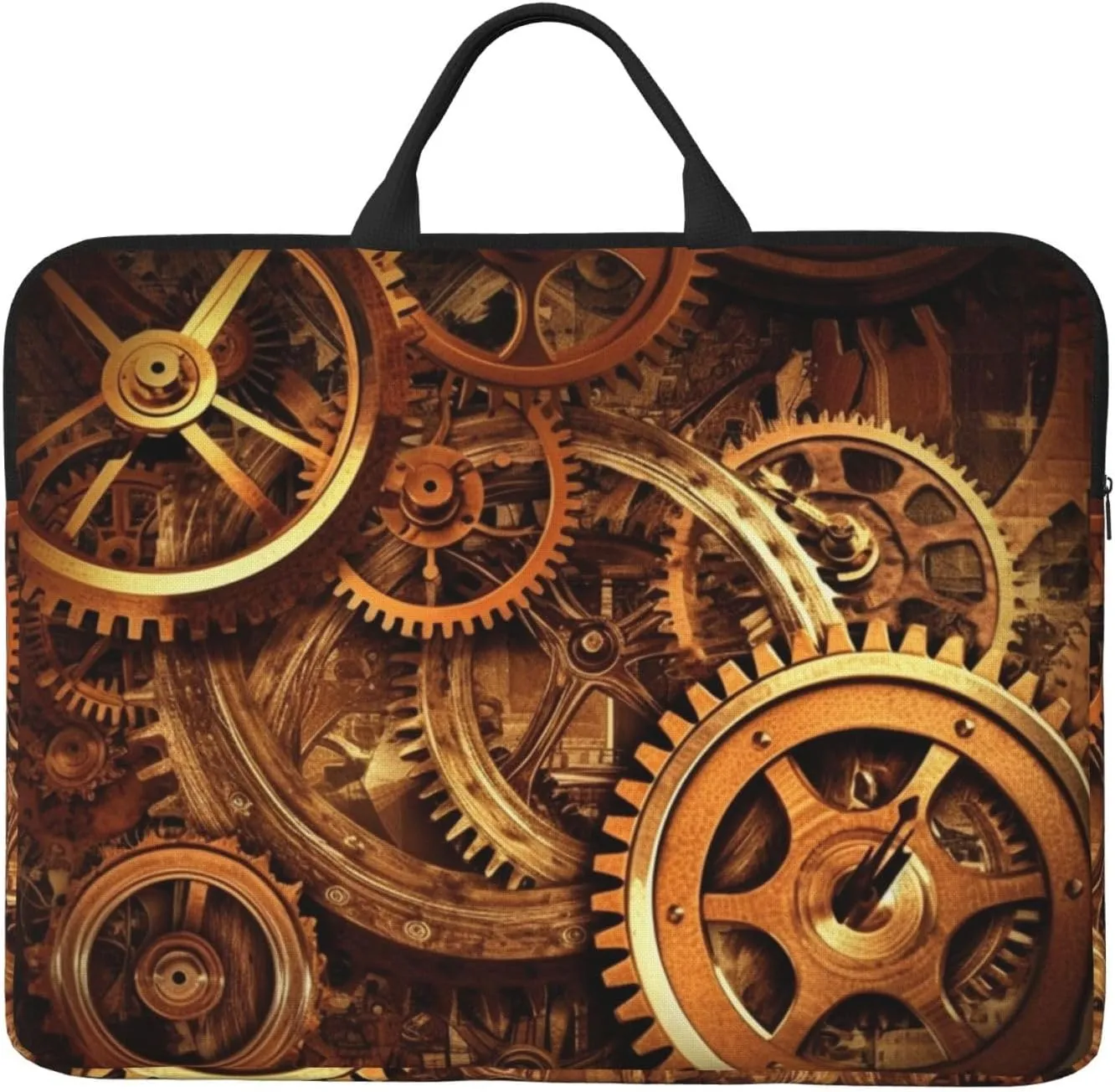 Cool Steampunk Gears Laptop Case Sleeve 14 inch Shockproof Protective Notebook Case Travel Laptop Bag with Handle Waterproof Computer Cover Briefcase Handbags for Men Women