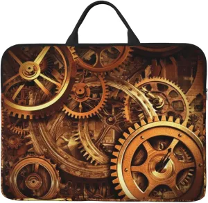 Cool Steampunk Gears Laptop Case Sleeve 14 inch Shockproof Protective Notebook Case Travel Laptop Bag with Handle Waterproof Computer Cover Briefcase Handbags for Men Women