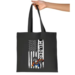 Cool Welder Gift and Women Who Love Welding and Metalwork Navy Black Multicolor Canvas Tote Bag
