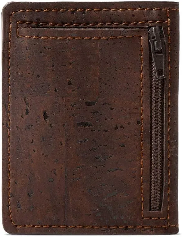 Cork RFID Slim Wallet – Men’s Wallet - RFID Blocking - Vegan Leather – Cruelty Free – Eco Friendly - Brown