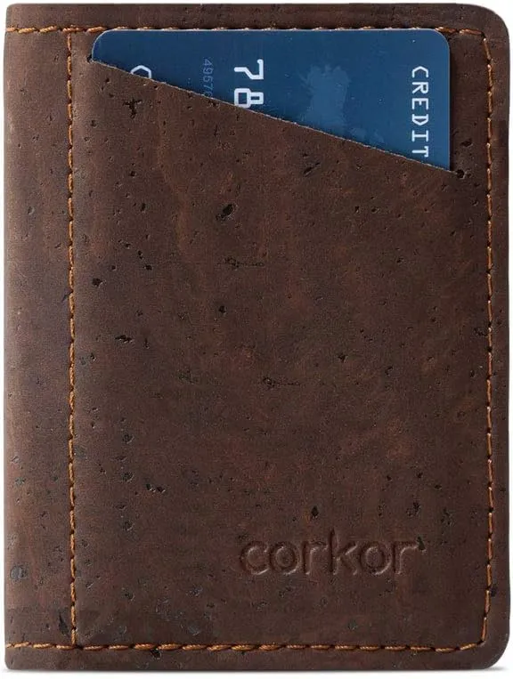 Cork RFID Slim Wallet – Men’s Wallet - RFID Blocking - Vegan Leather – Cruelty Free – Eco Friendly - Brown