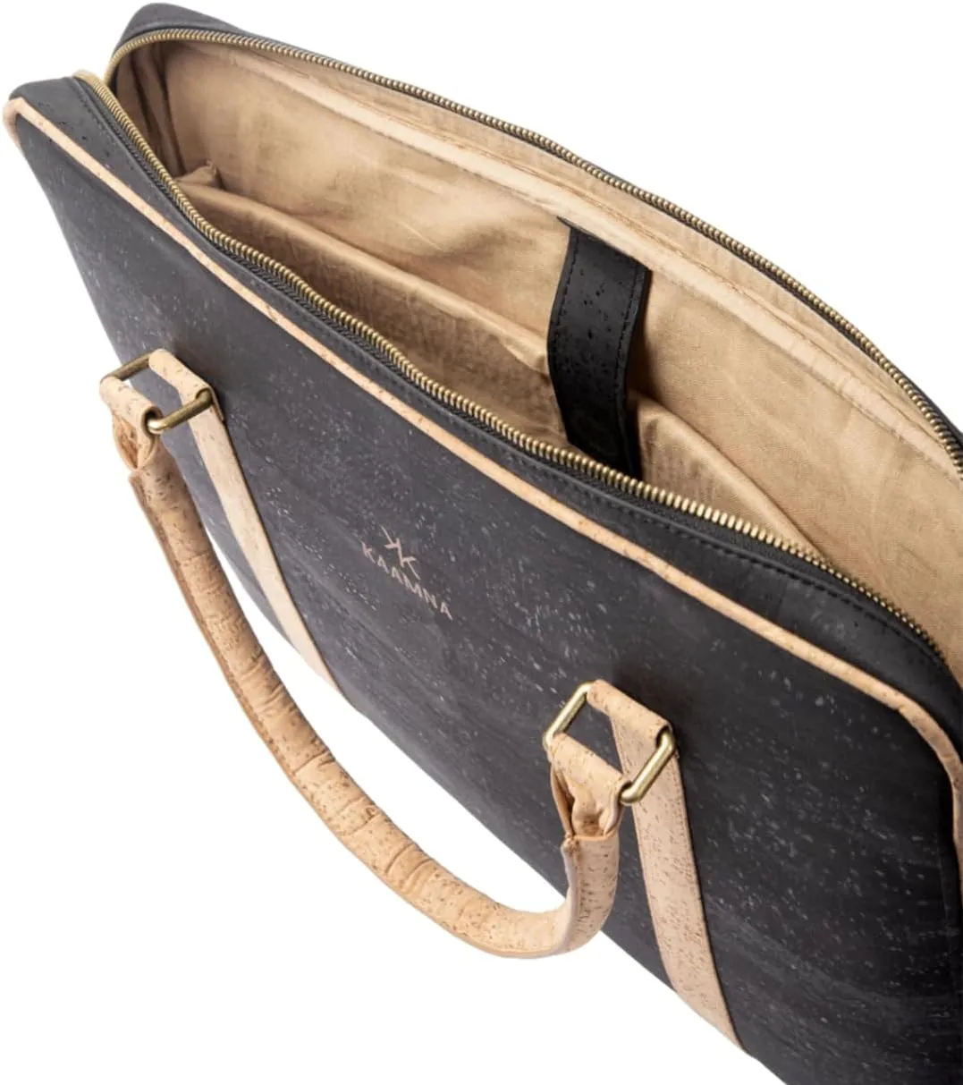 Cork Slim Laptop Bag - Unisex Luxury Work Briefcase For Men & Women - Sustainable Vegan Leather Business Bag