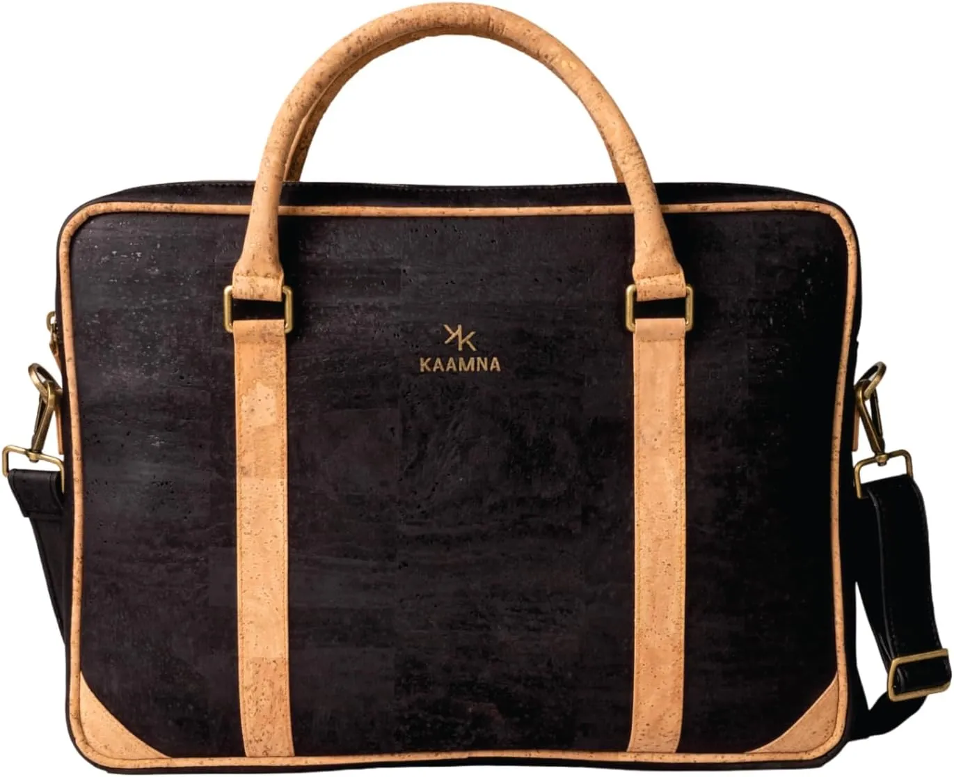 Cork Slim Laptop Bag - Unisex Luxury Work Briefcase For Men & Women - Sustainable Vegan Leather Business Bag