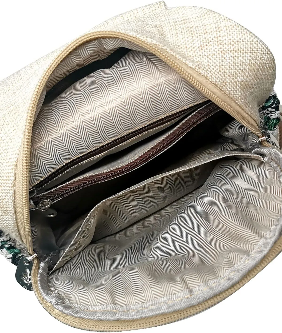 Cotton Small Backpack Purse Fashion Hand Knitting Mini Casual Chest Bag for Women(floral2), White1