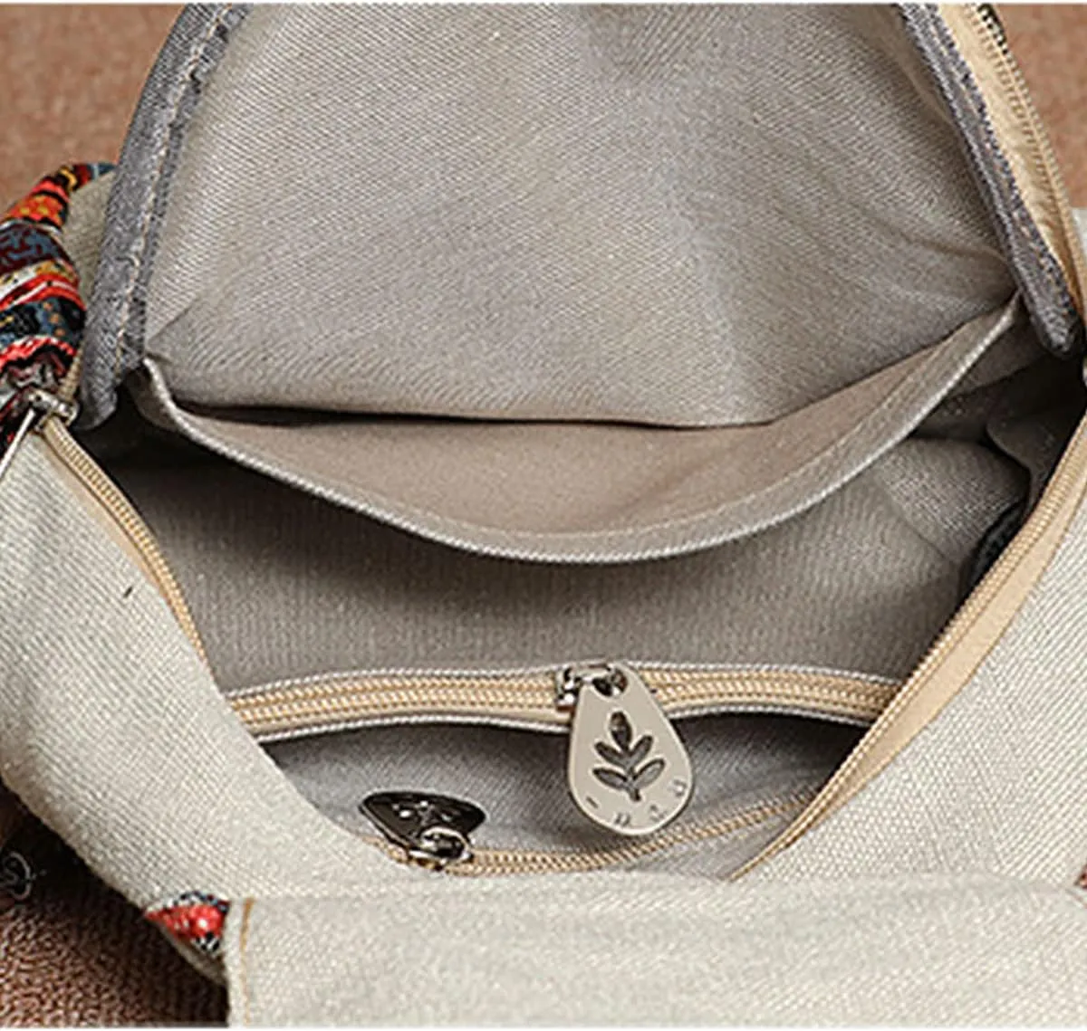 Cotton Small Backpack Purse Fashion Hand Knitting Mini Casual Chest Bag for Women(floral2)