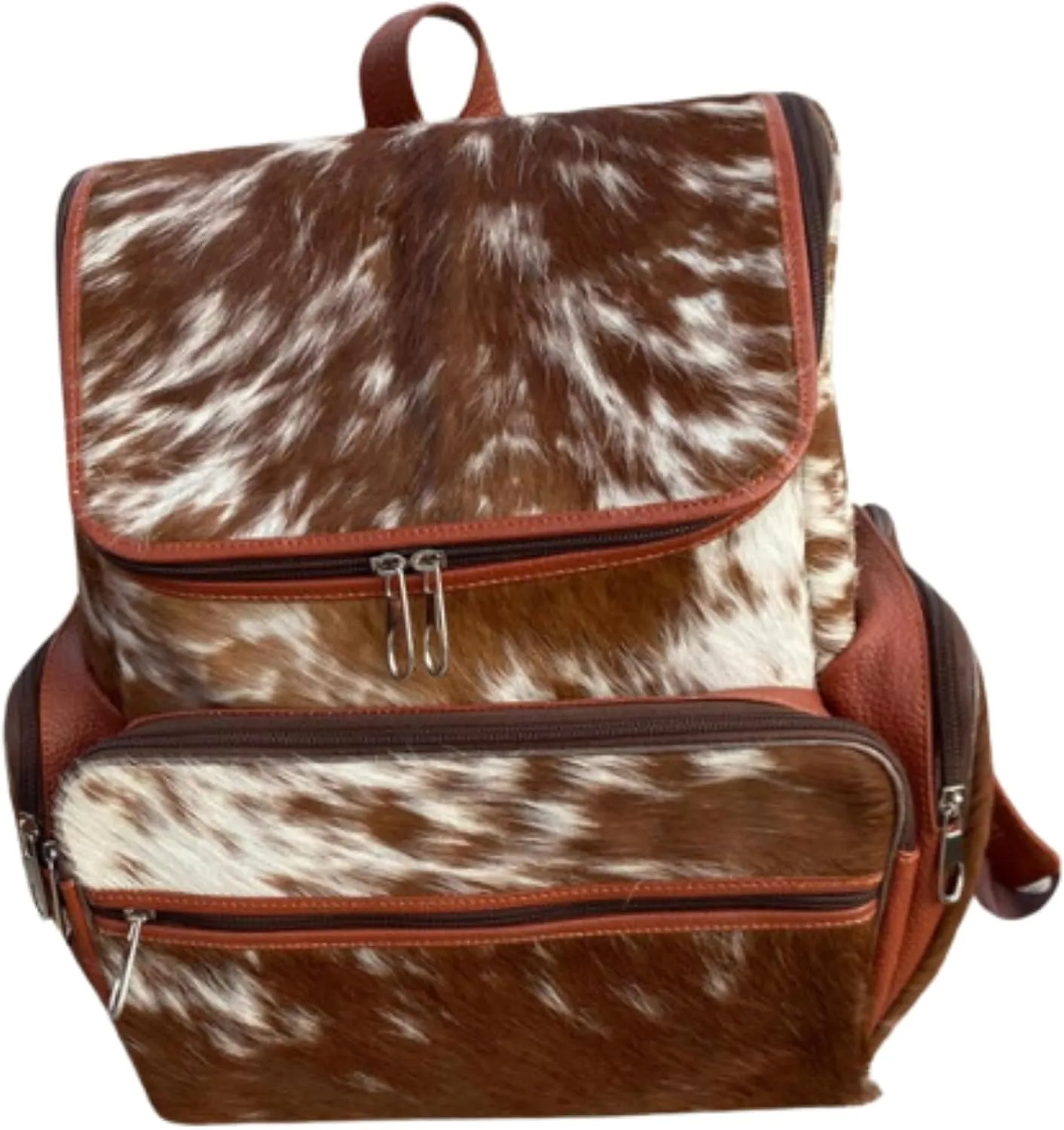 Cowhide Leather Backpack for Men & Women Laptop Backpack Vintage Cow Skin Rucksack Knapsack Shoulder Leafor Travel Hiking (salt and paper mustard)