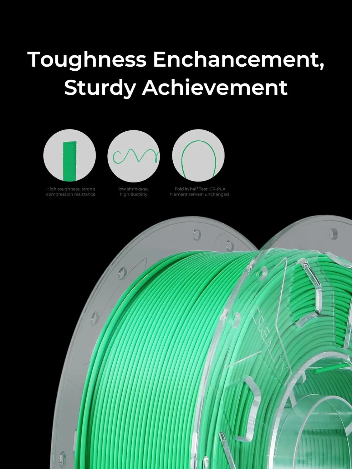 Creality Filament 1.75mm, 3D Printer Filament, 1kg (2.2lbs) Spool, No Warp Enhanced Toughness, Dimensional Accuracy ±0.03mm Printing Filament, for FDM 3D Printers (PLA, White)
