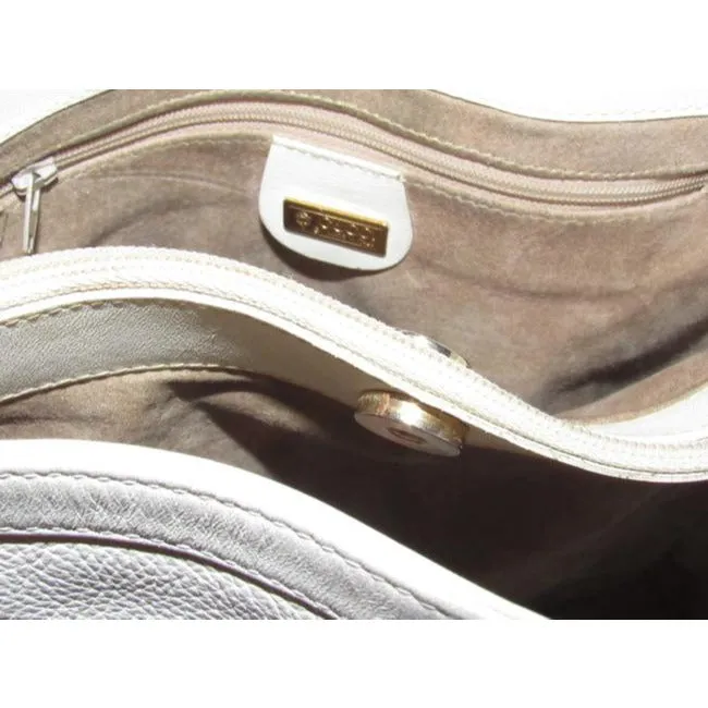 Cross Highly recommended Vintage Efficient communication Gucci White Bag Leather Body Textured
