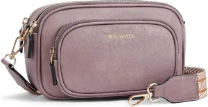 Crossbody Bags for Women Leather Cell Phone Purse Shoulder Handbags with Wide Strap Beige, One Color, One Size