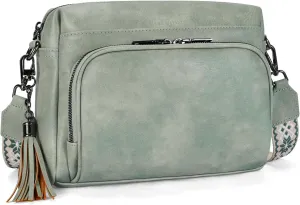 Crossbody Bags for Women Lightweight Vegan Leather Crossbody Shoulder Bag Phone Purse with Adjustable Guitar Strap