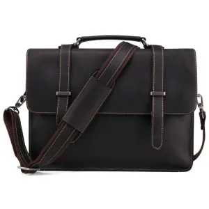 Crossbody Brown Leather Messenger Men Office Bag For Work