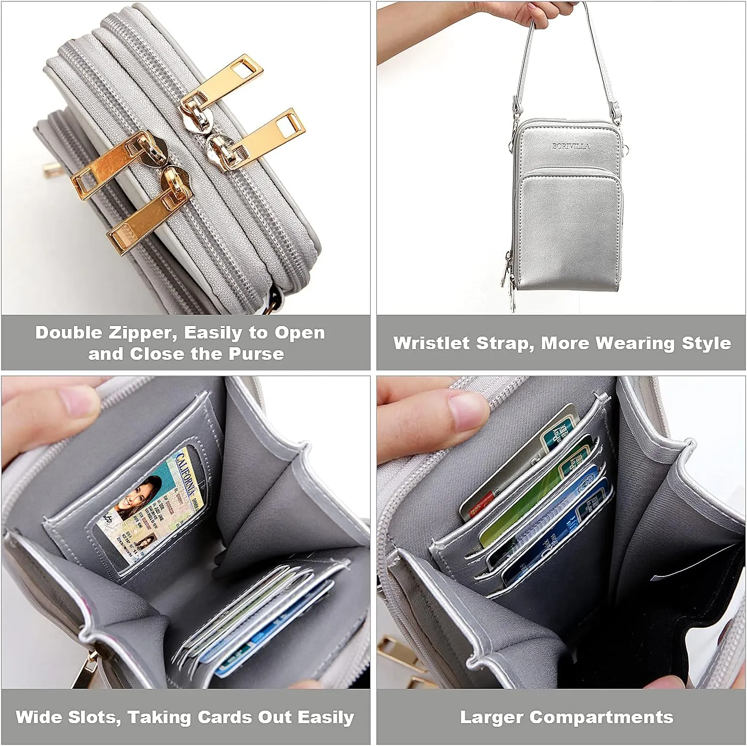 Crossbody Cellphone Purse Women Touch Screen Bag RFID Blocking Wallet Handbag Shoulder Strap
