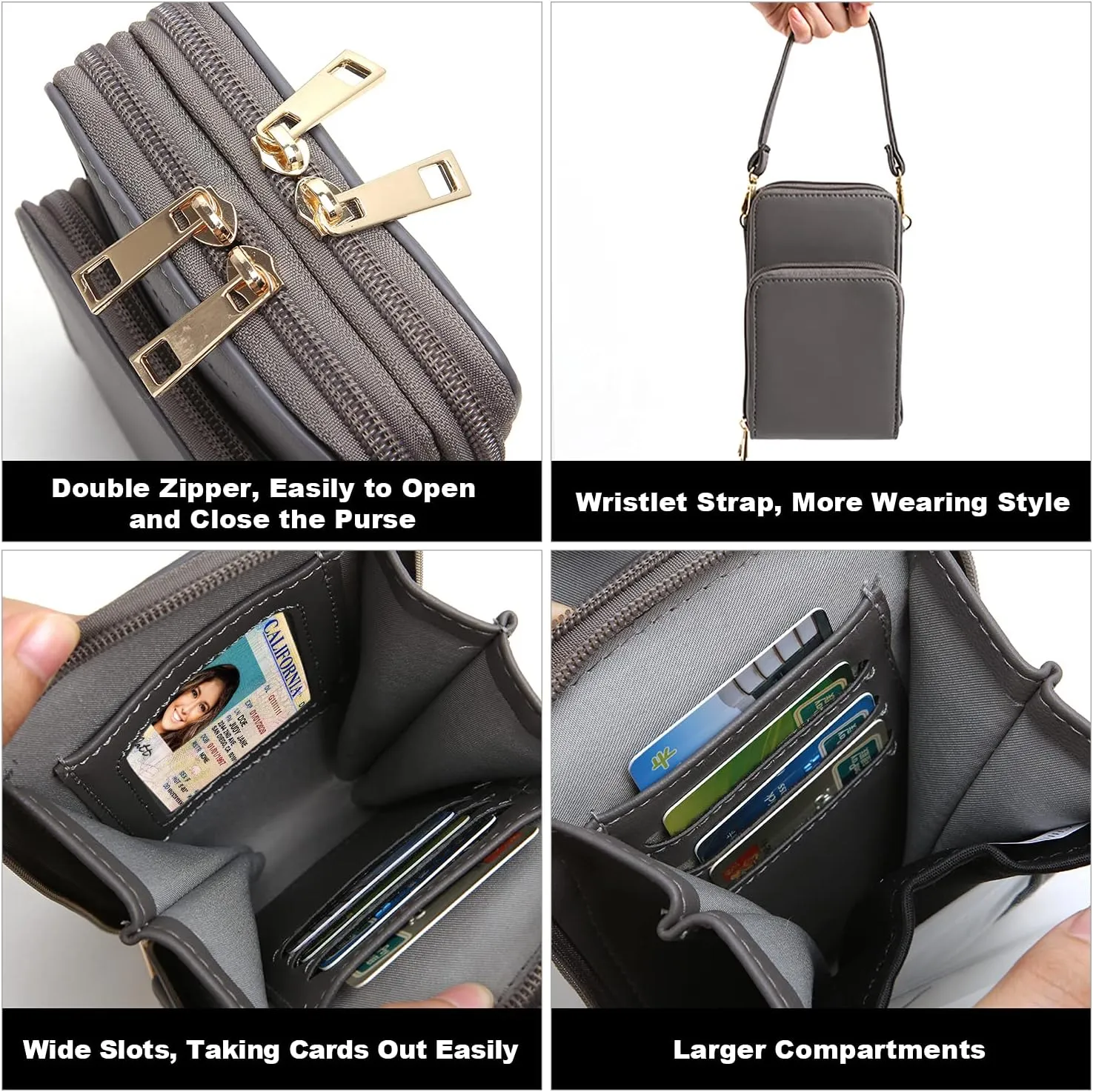 Crossbody Cellphone Purse Women Touch Screen Bag RFID Blocking Wallet Handbag Shoulder Strap