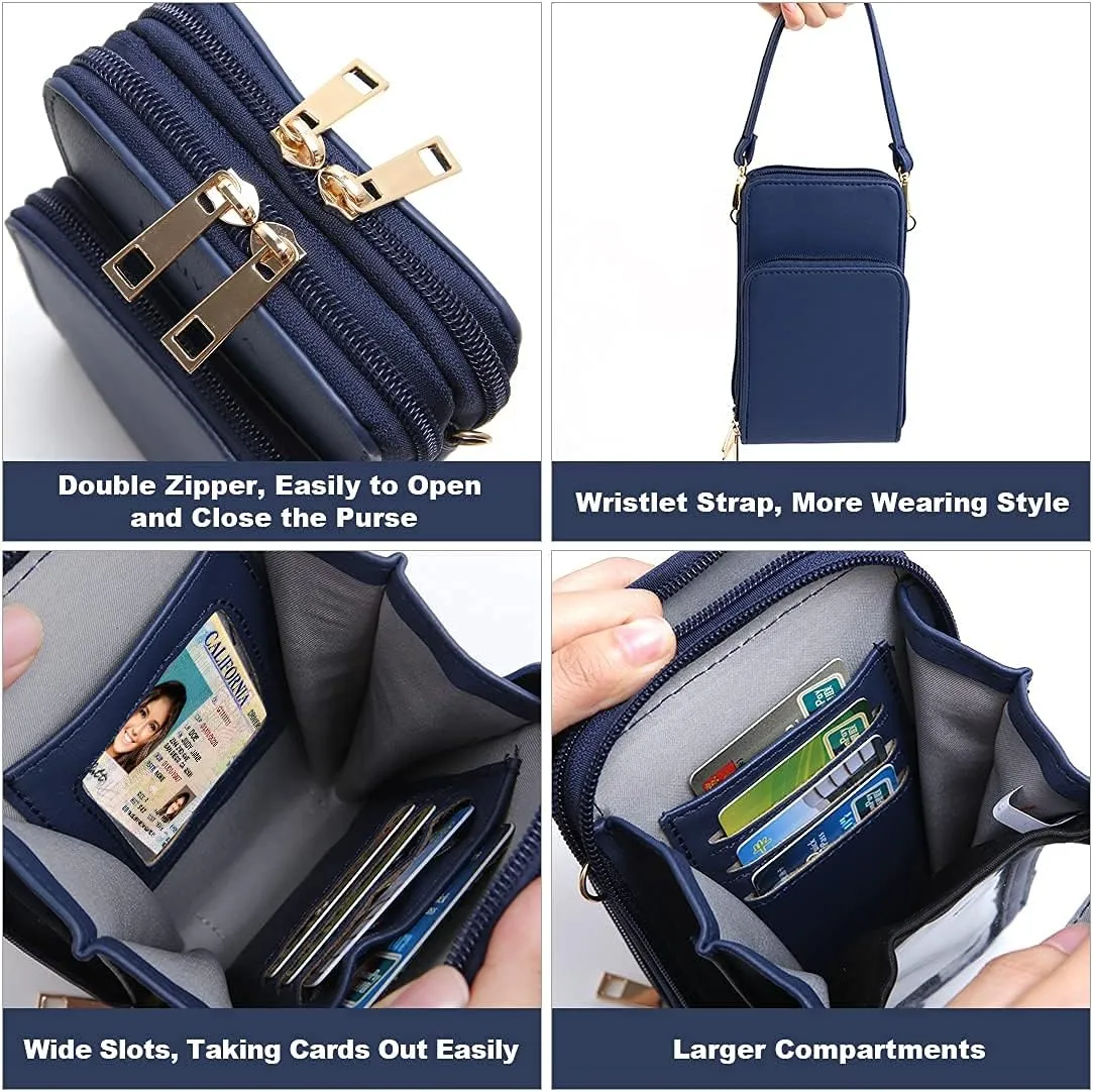 Crossbody Cellphone Purse Women Touch Screen Bag RFID Blocking Wallet Handbag Shoulder Strap