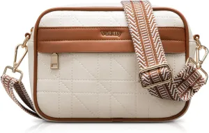 Crossbody Purses For Women, Small Quilted Crossbody Bag Trendy Leather Shoulder Handbags With Wide Strap