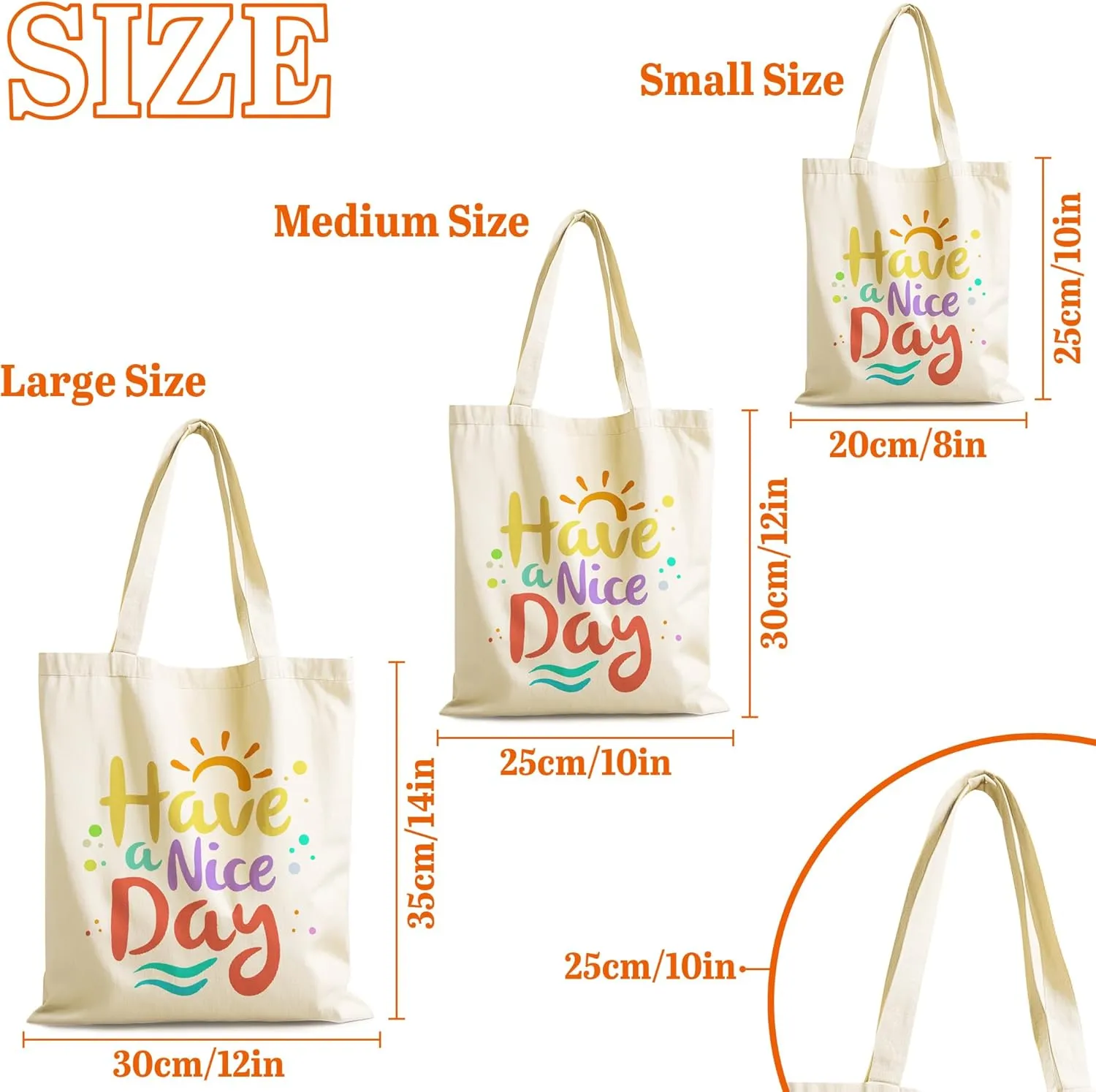 Custom Canvas Tote Bags with Logo Image Text, Personalized Grocery Shopping Bags for Business, Promotion, Activity