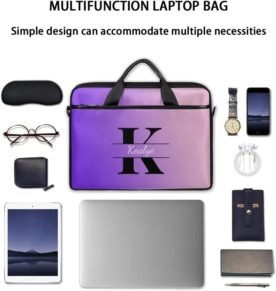 Custom Laptop Bag for Women Men Personalized Name 13 14 15.6 inch Laptop Messenger Shoulder Bags