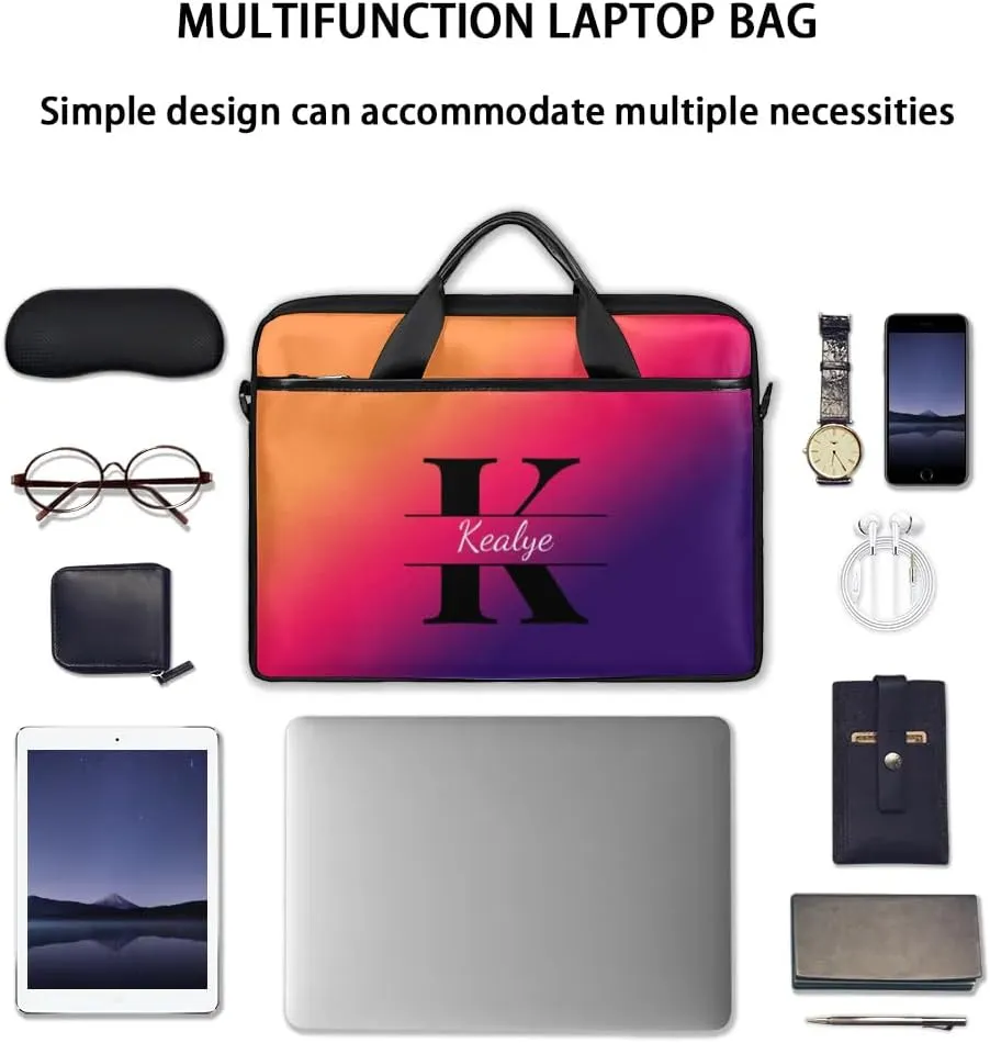 Custom Laptop Bag for Women Men Personalized Name 13 14 15.6 inch Laptop Messenger Shoulder Bags