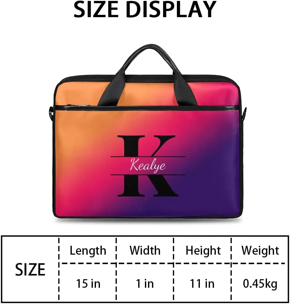 Custom Laptop Bag for Women Men Personalized Name 13 14 15.6 inch Laptop Messenger Shoulder Bags