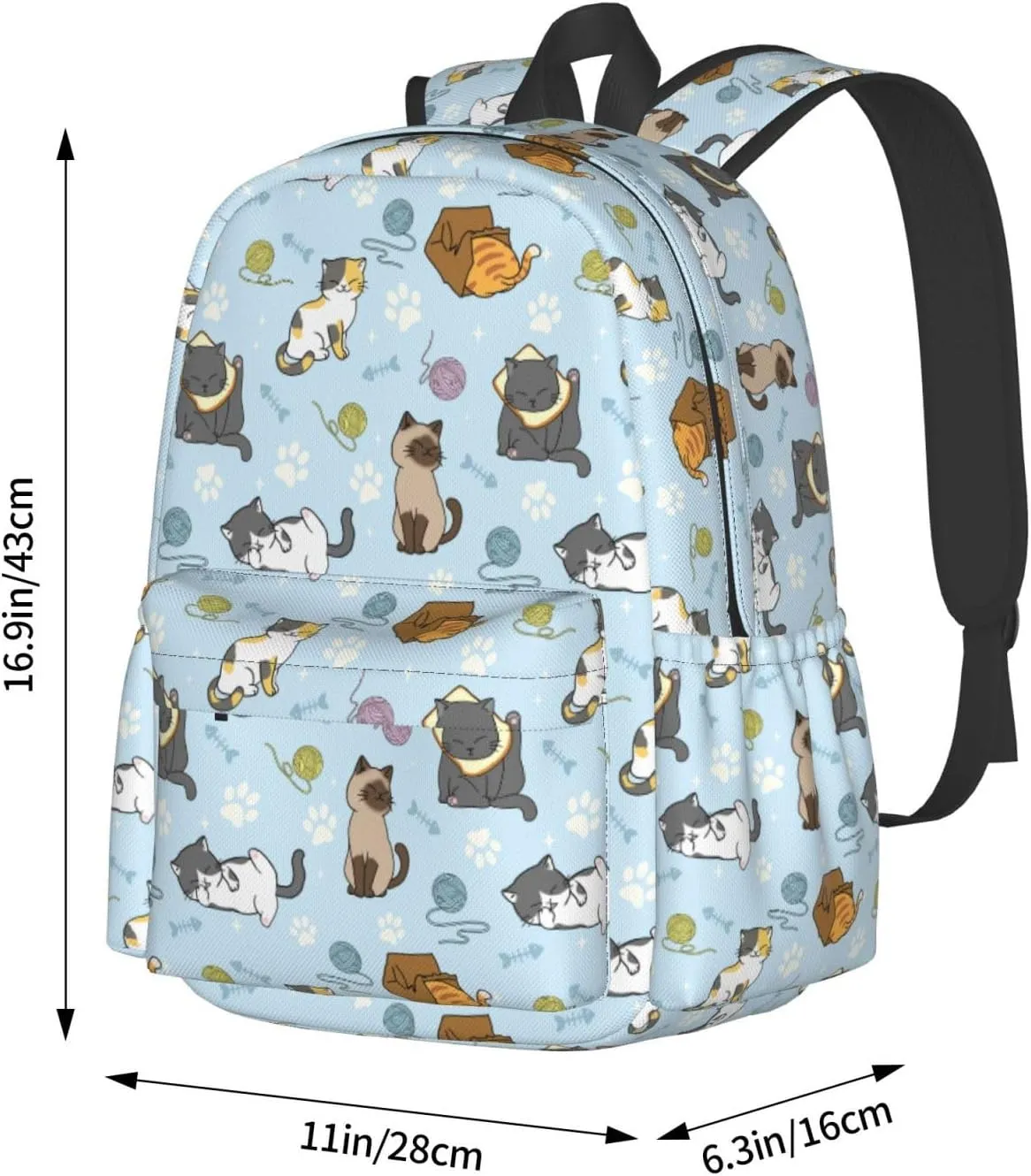 Cut cats Backpack for Women 16.9 inch Travel Casual Laptop Backpack Lightweight Waterproof Hiking Daypack