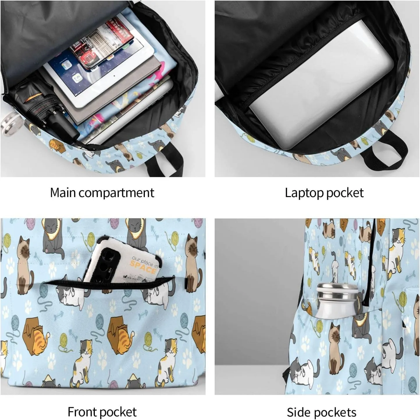 Cut cats Backpack for Women 16.9 inch Travel Casual Laptop Backpack Lightweight Waterproof Hiking Daypack