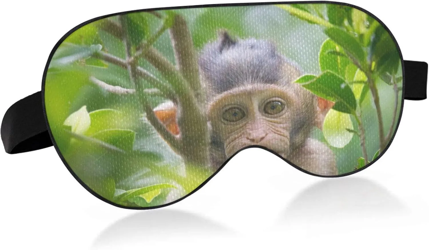 Cute Monkey Sleep Mask Light Blocking Eye Mask for Sleeping with Adjustable Strap Wildlife Soft Lightweight Eye Cover Blindfold for Men Women Work Travel Naps