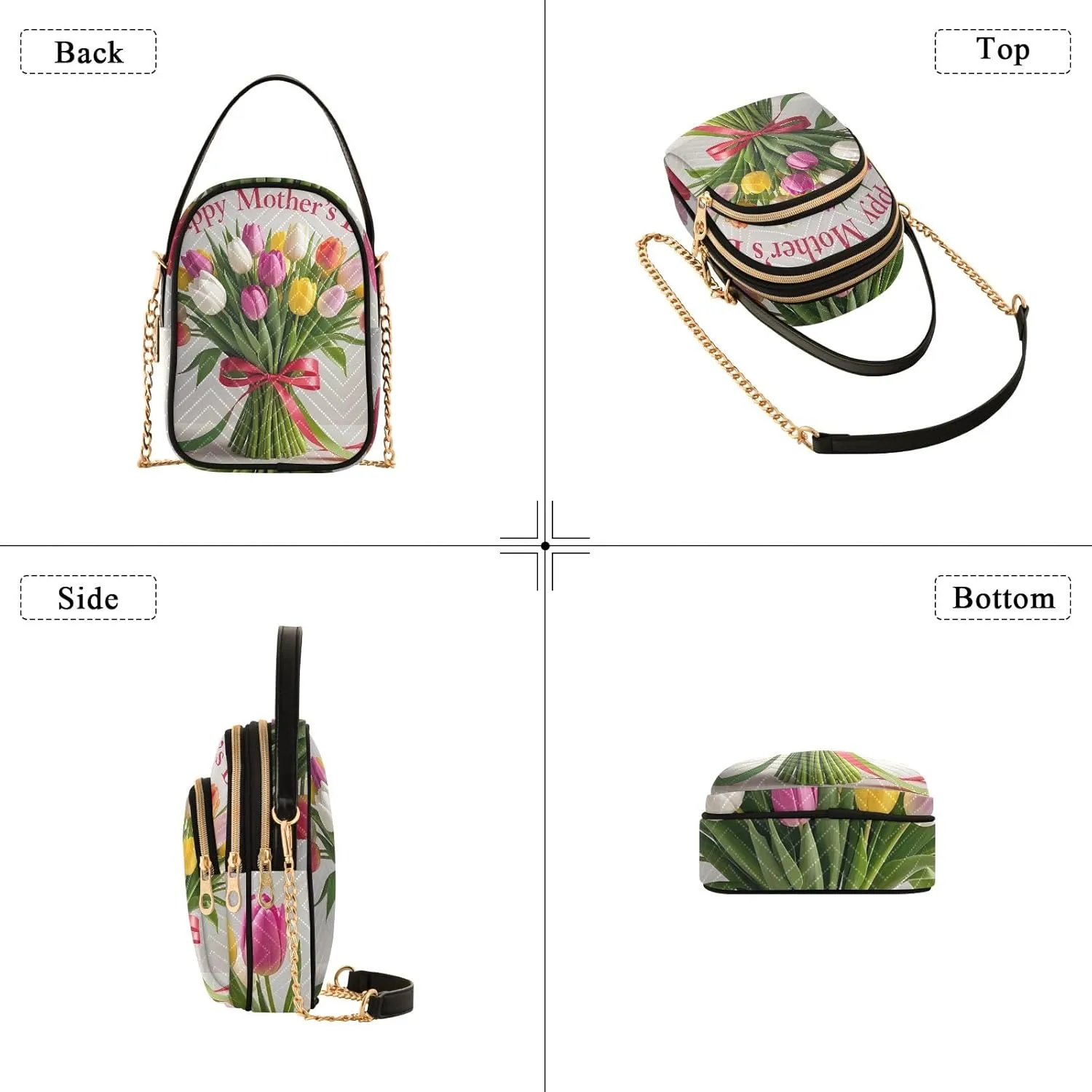 Cute Quilted Crossbody Bag Small Shoulder Purse Women's Handbags Phone Purse with Chain