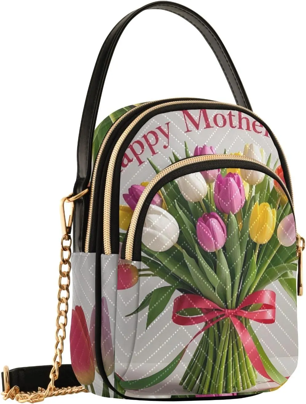 Cute Quilted Crossbody Bag Small Shoulder Purse Women's Handbags Phone Purse with Chain