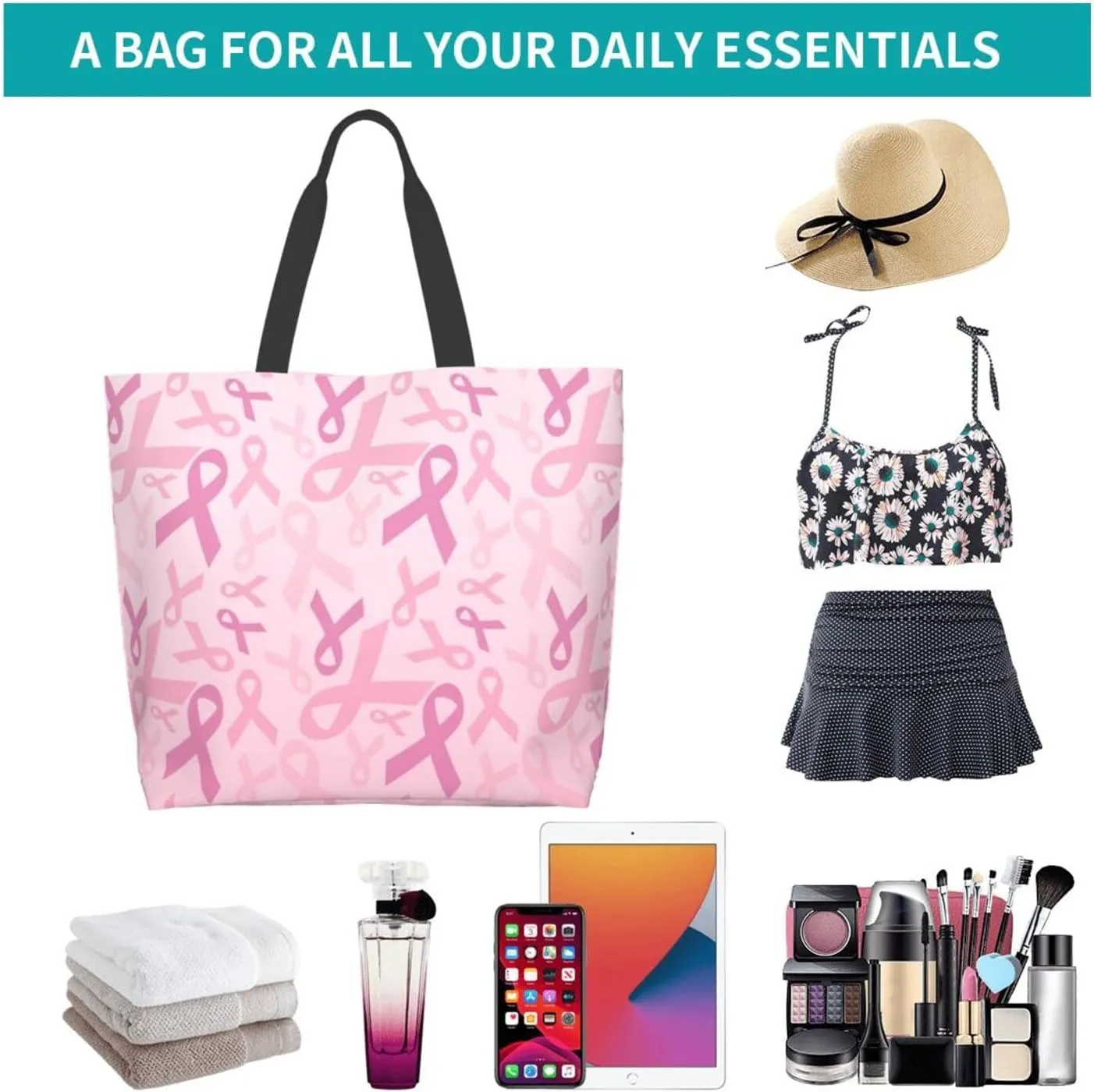 Cute Tote Bag Beach Canvas Bag Travel Reusable Grocery Shopping Bag Tote for Women Men
