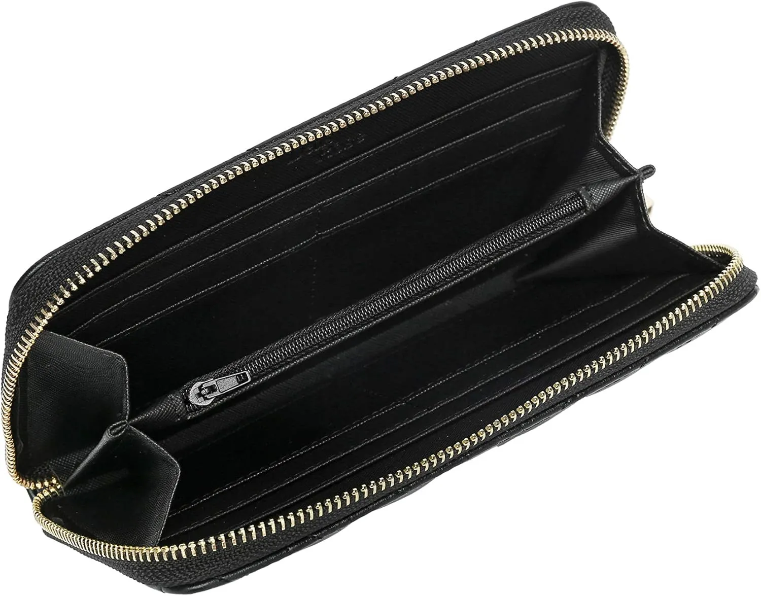 Daisy Rose Women’s Zip-Around Wallet & Phone Clutch with RFID Blocking, PU Vegan Leather (Black)
