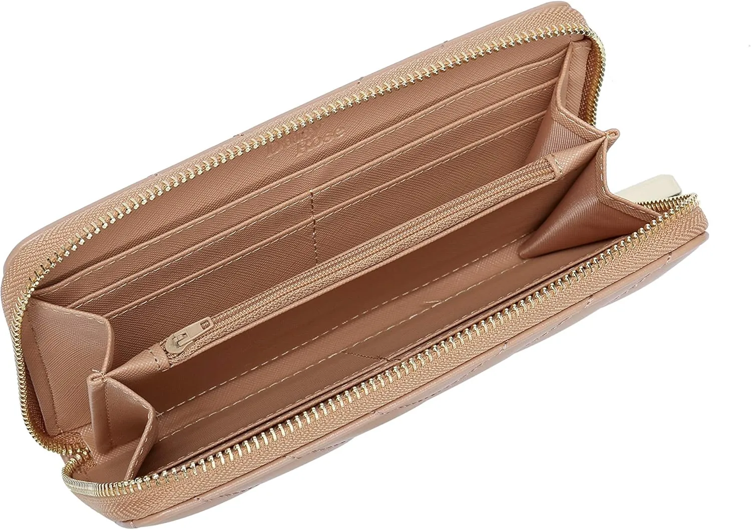 Daisy Rose Women’s Zip-Around Wallet & Phone Clutch with RFID Blocking, PU Vegan Leather (Blush)