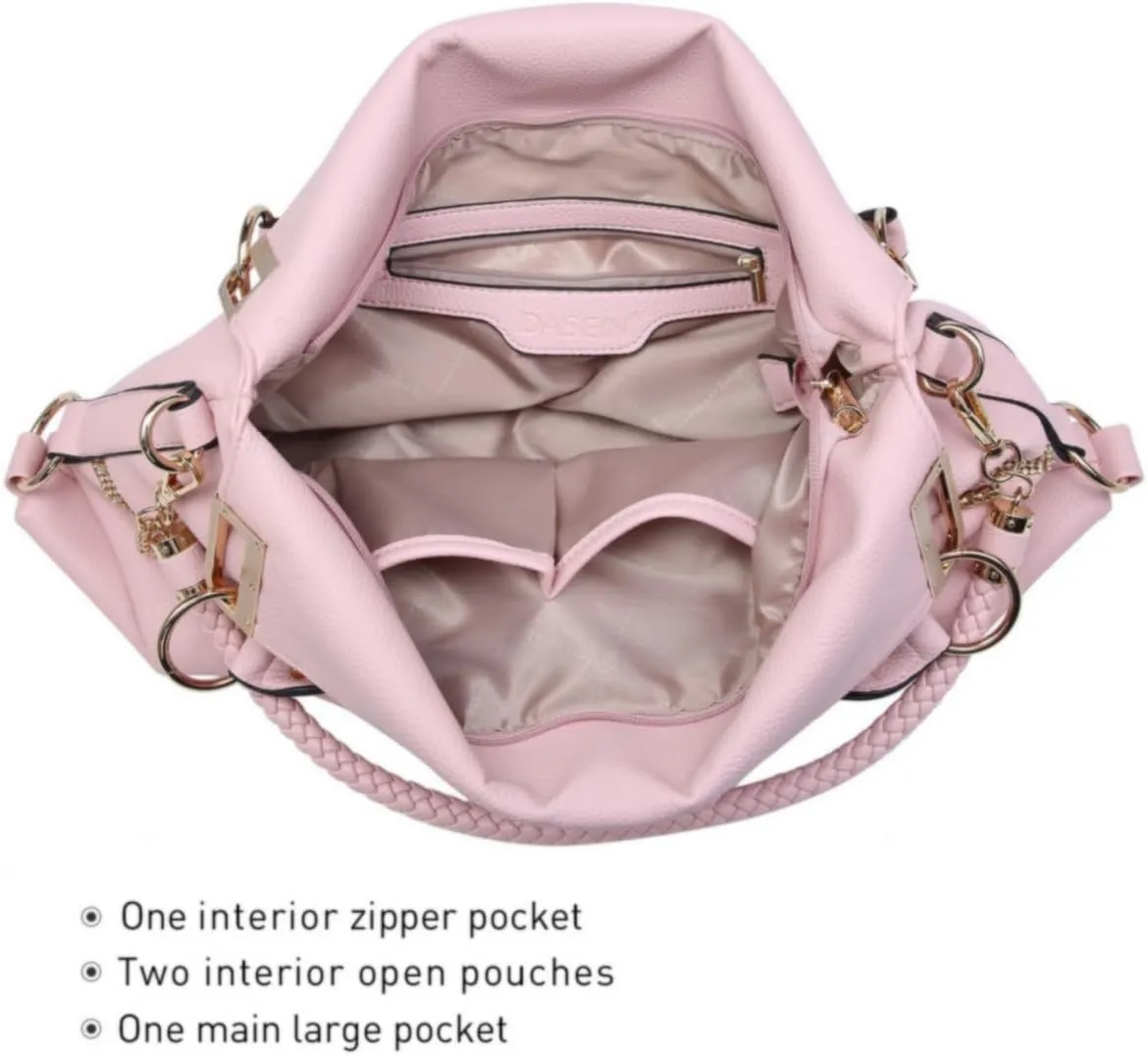 Dasein Purses for Women Vegan Leather Handbags Rhinestones Hobo Bags Tote Purse Shoulder Bag Ladies Handbag